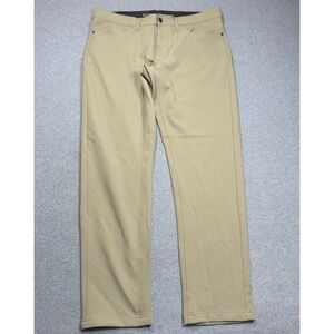 Luke & Dutch Pants Mens 34x30 Khaki Chino Performance Stretch Tapered Golf